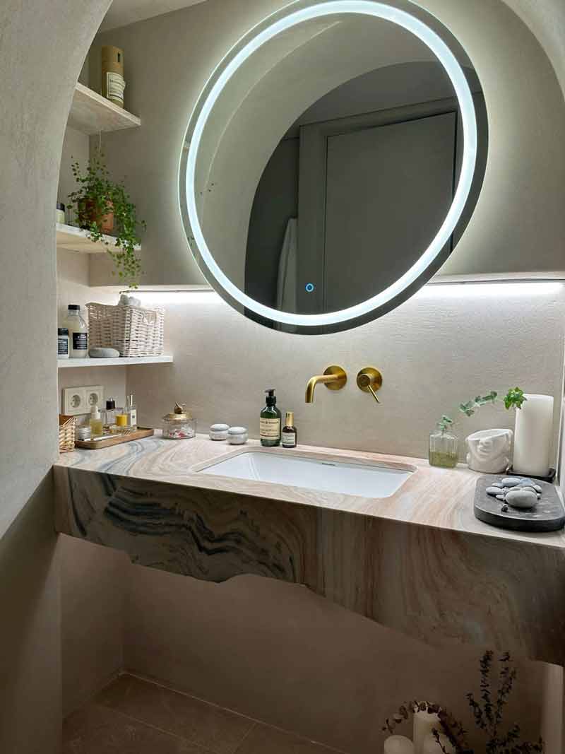 آینه-گرد-دیواری-تاچ آینه گرد دیواری